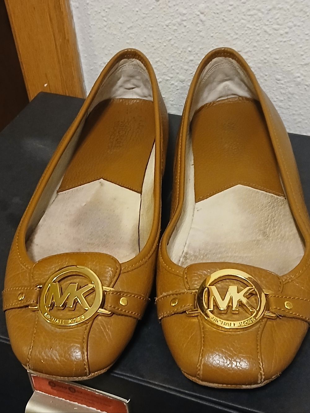 Michael Kors Fulton Leather Driving Moccasin Flats - Tan/Luggage - Size 10M